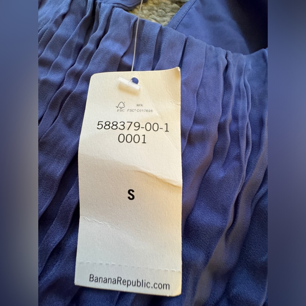 NWT Banana Republic Pleated midi Dress periwinkle blue small S sleeveless - Picture 5 of 9